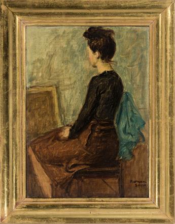 RAPHAEL SOYER Seated Model in the Studio.